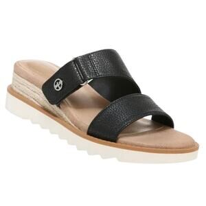 Giani Bernini Women's Bryerr Double Band Slide Wedge Sandals Black Size 5 1/2